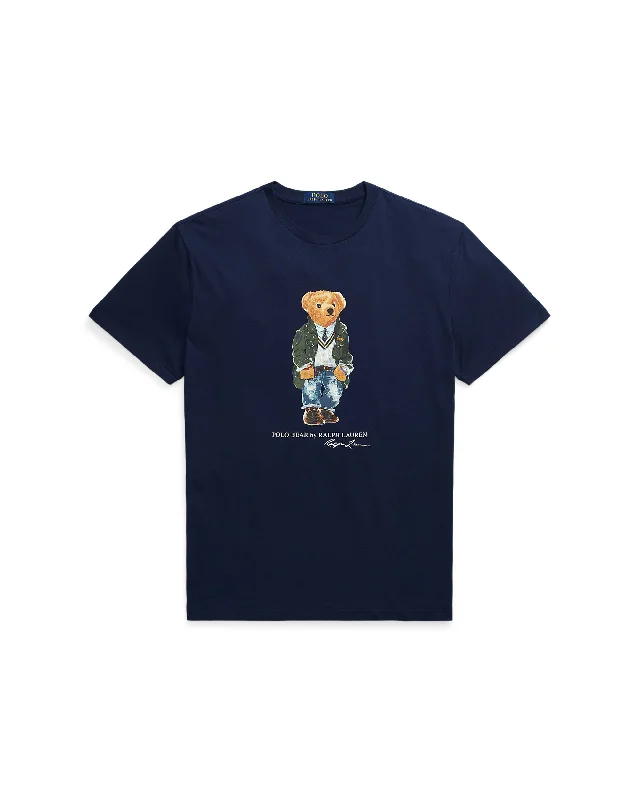 Heritage Bear T-shirt - Navy-- Lace Blend Ribbed Blend Corduroy Blend