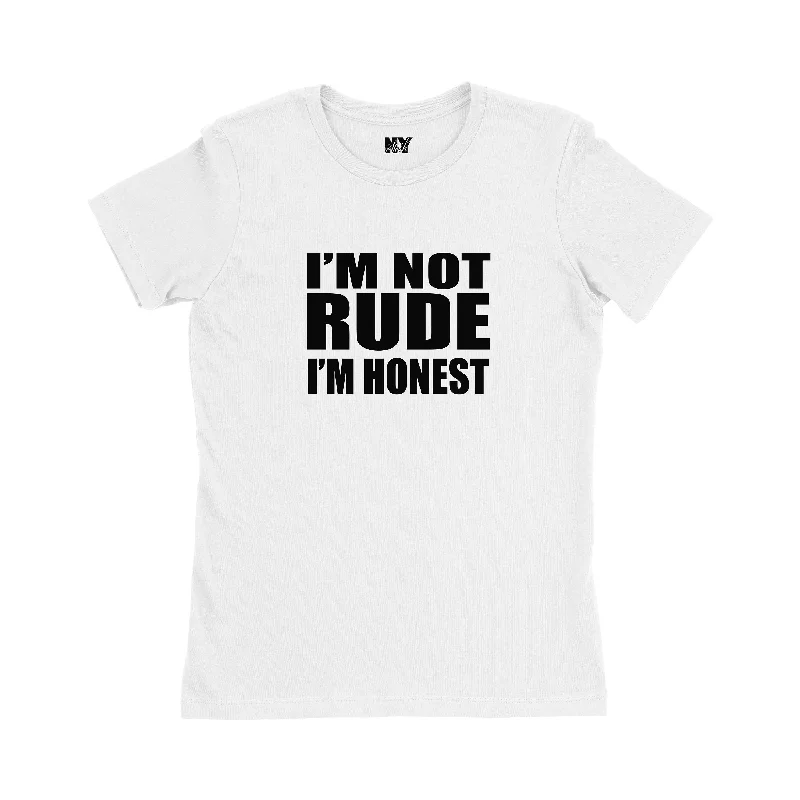 Im Not Rude Im Honest Shirt, Womens Tee Shirt-- Striped Floral Plaid