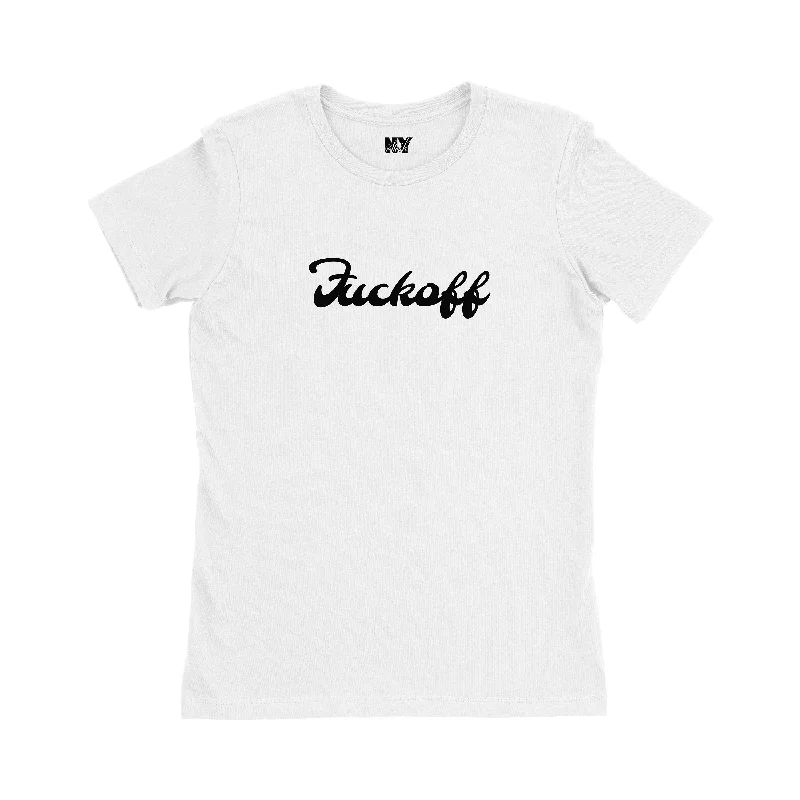 Fuck Off Shirt, Womens Tee Shirt-- Solid Color Striped Floral