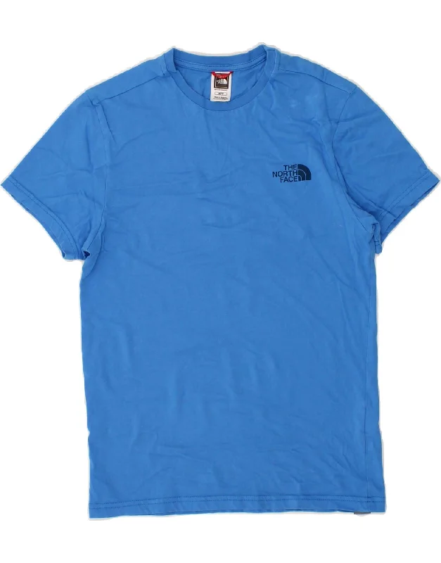 THE NORTH FACE Mens T-Shirt Top XS Blue Cotton-- Collared T-Shirt Boat Neck A-Line