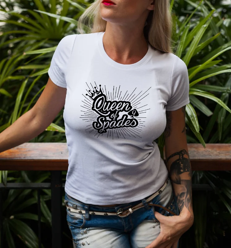 Queen of Spades Shirt QOA Hotwife BBC Slut Shirt Womens Tee Shirt-- Graphic Embroidered Appliqued