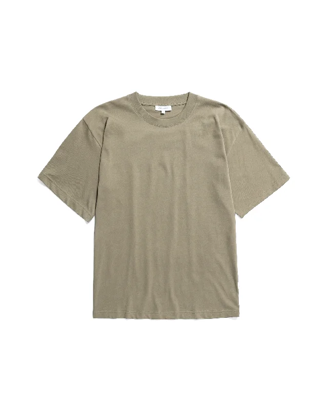 Standard Heavy T-shirt - Sediment Green-- Striped Floral Plaid