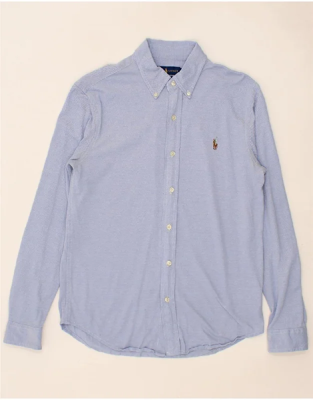 POLO RALPH LAUREN Mens Shirt Medium Blue Cotton-- Anti-Shrink Durable Soft