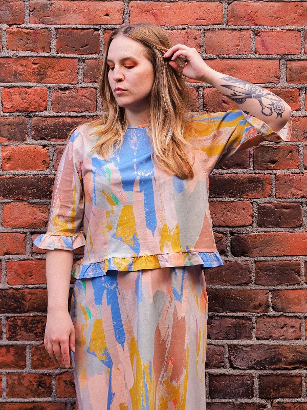 Rosalia Shirt Wisdom-- Silk Blend Satin Velvet