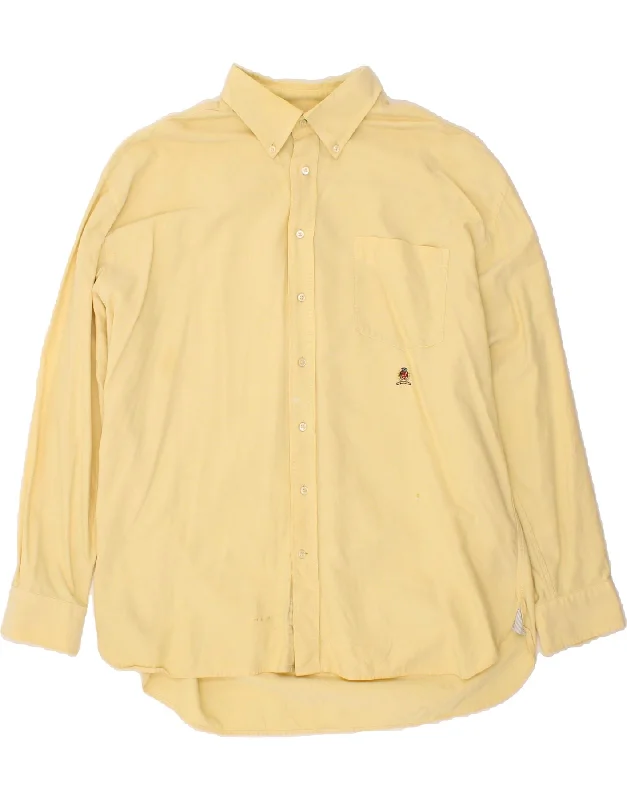 TOMMY HILFIGER Mens Shirt 2XL Yellow Cotton-- Spandex Blend Rayon Blend Denim Blend