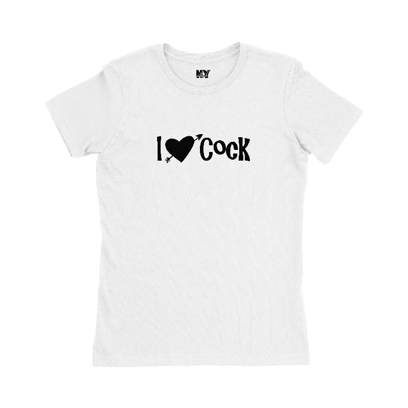 I Love Cock Shirt, Womens Tee Shirt-- Real Fur Shearling Chenille