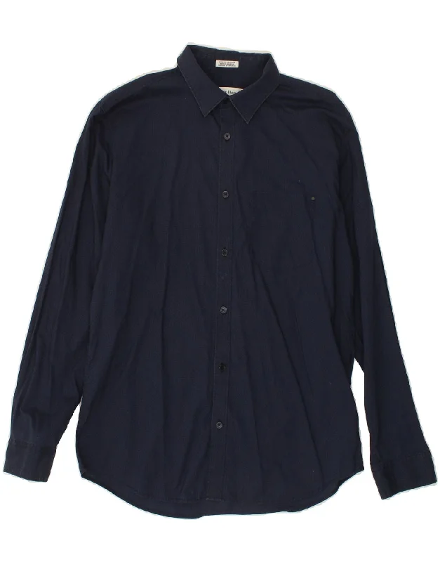 CALVIN KLEIN Mens Abstract Pattern Shirt Small Navy Blue Cotton-- Casual Formal Business