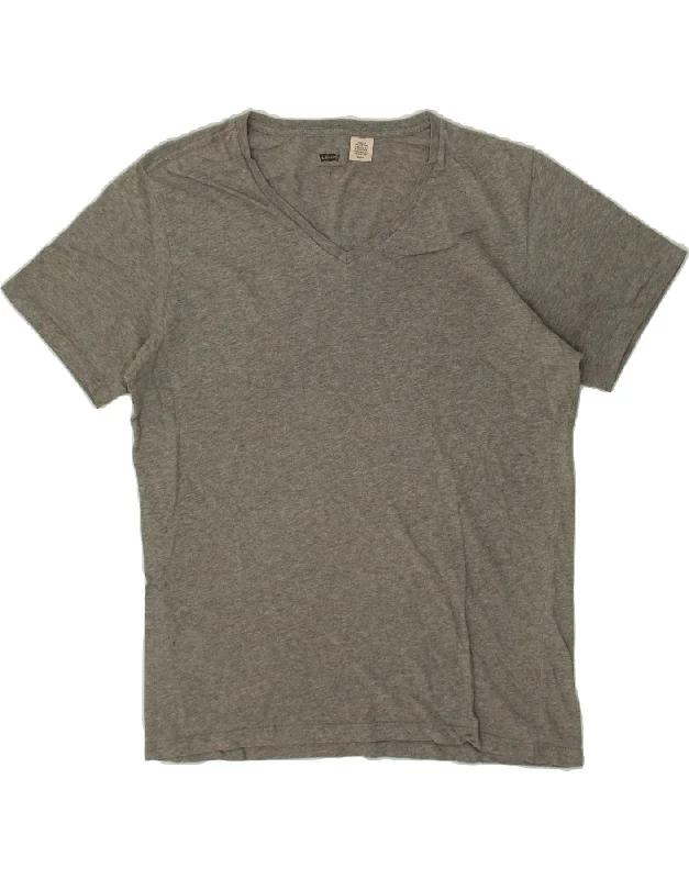 LEVI'S Mens T-Shirt Top Small Grey-- Hooded Caped Shawl Collar