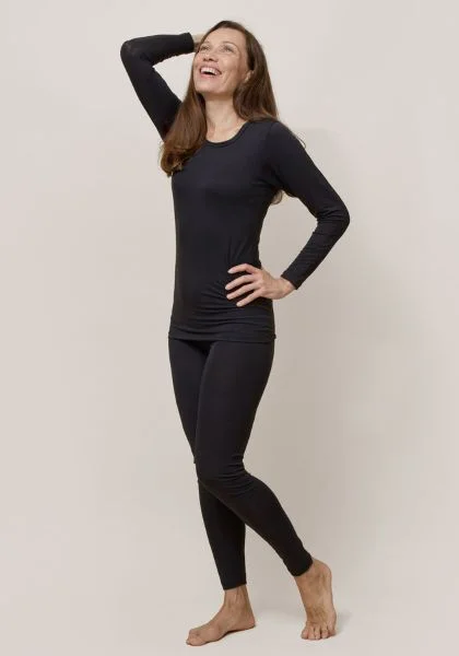 Women's Long Sleeved Bamboo Shirt-- Terry Blend Velvet Blend Canvas Blend