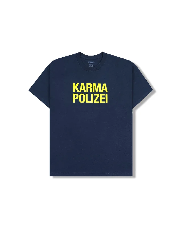 Karma T-Shirt - Navy-- Satin Fabric Silk Fabric Chiffon Fabric