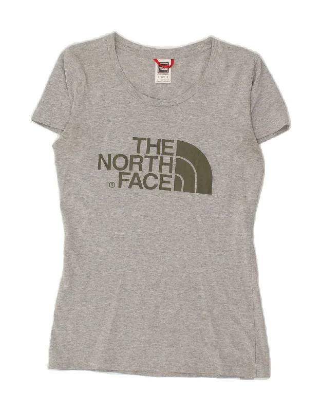 THE NORTH FACE Womens Graphic T-Shirt Top UK 6 XS Grey-- Boxy Fit Fitted Loose