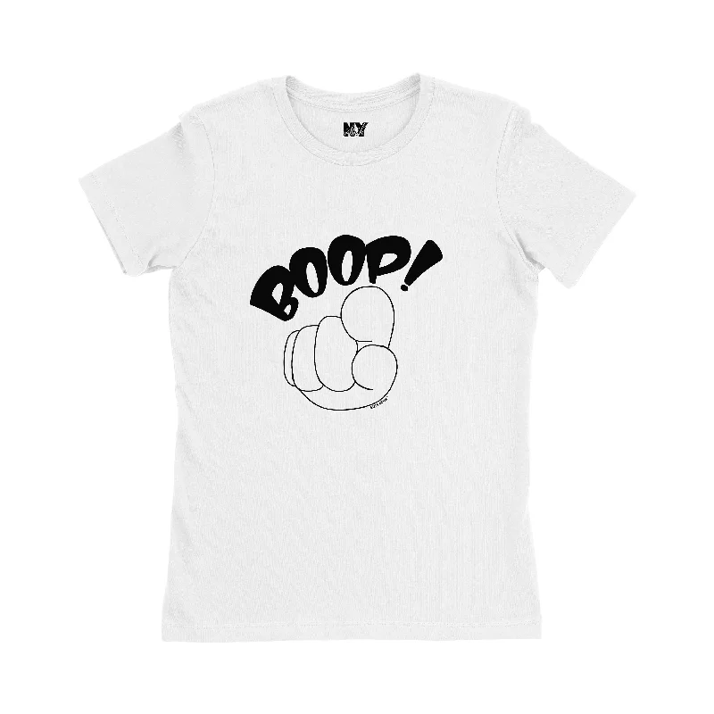BOOP! Shirt, Womens Tee Shirt-- Zippered Front Buttoned Front Snap Front