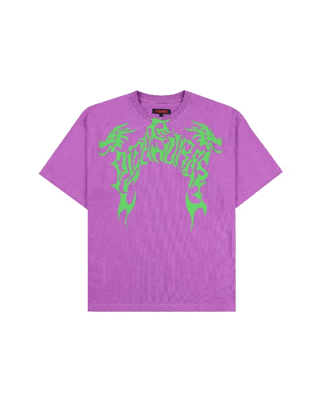 Dragon Heavyweight T-Shirt - Purple-- Houndstooth Herringbone Solid