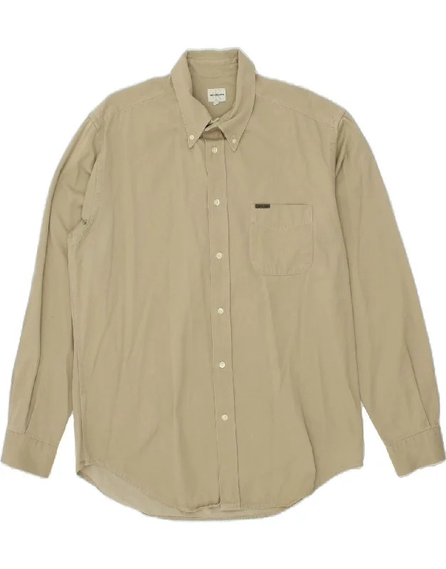 CALVIN KLEIN JEANS Mens Shirt XL Beige-- Collared Crew Neck Turtle Neck