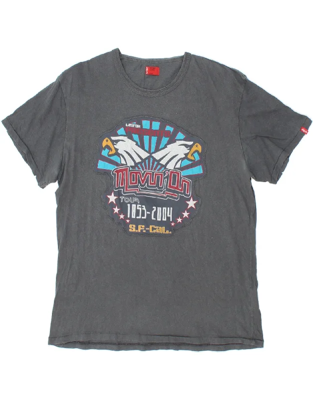 LEVI'S Mens Slim Graphic T-Shirt Top XL Grey Cotton-- Chenille Fabric Brocade Fabric Lace Fabric