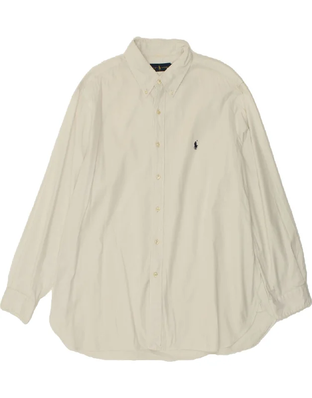 POLO RALPH LAUREN Mens Shirt Size 17 1/2 XL White Cotton-- Anti-Pilling Machine Wash Handmade