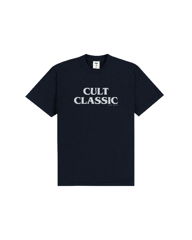 Cult Classic Logo T-shirt - Navy-- Knit Fabric Woven Fabric Fleece Fabric