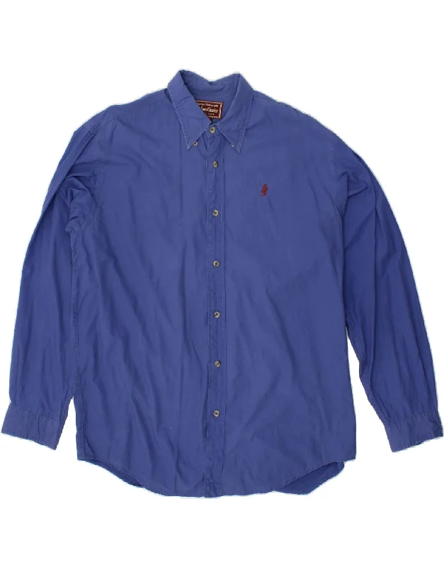 MARLBORO CLASSICS Mens Shirt XL Blue Cotton-- Lace Blend Ribbed Blend Corduroy Blend