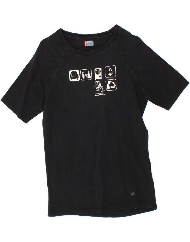 LEVI'S Mens Graphic T-Shirt Top Small Black Cotton-- Mesh Canvas Denim