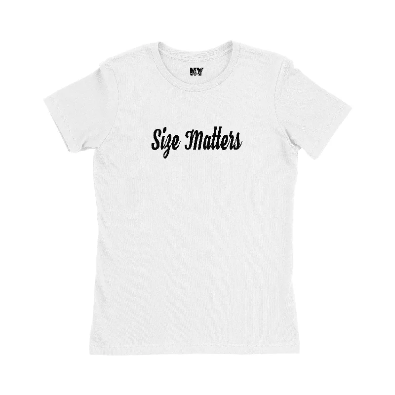 Size Matters Shirt, Womens Tee Shirt-- Polka Dot Checkered Tartan