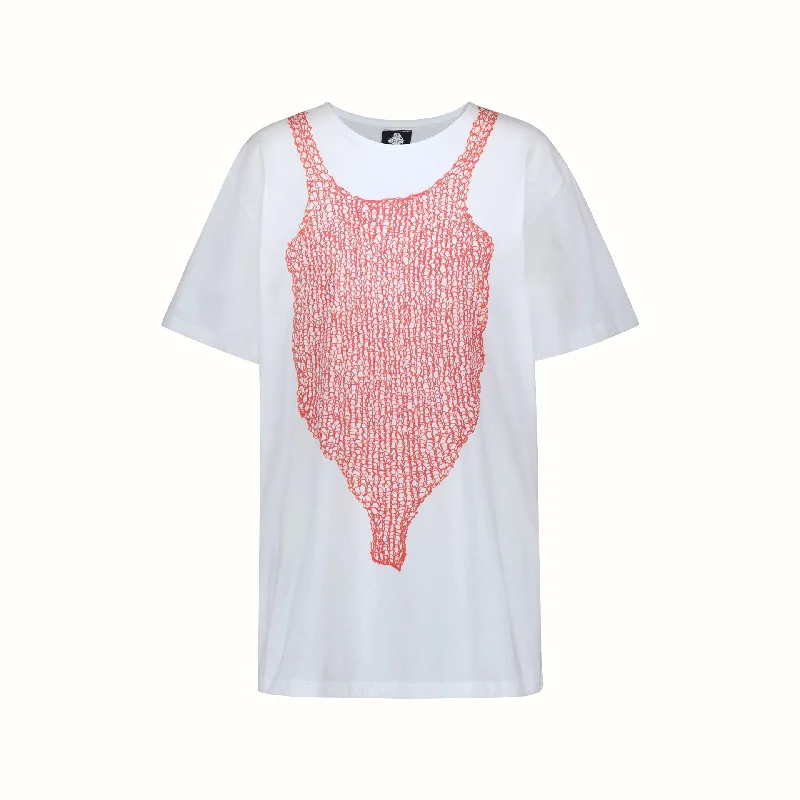 Garderobi T-Shirt White-- Collared T-Shirt Boat Neck A-Line
