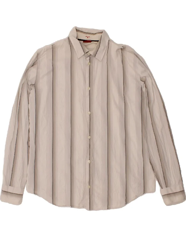 LEVI'S Mens Shirt XL Grey Striped Cotton-- Solid Color Striped Floral