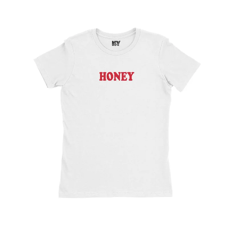 HONEY Shirt, Womens Tee Shirt-- Spandex Blend Rayon Blend Denim Blend