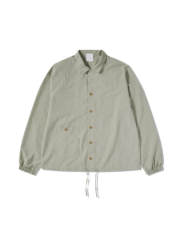 Perforated L/S Shirt - Sand-- Houndstooth Herringbone Solid