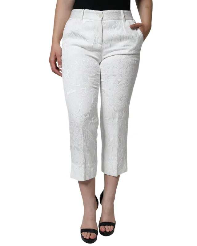 Dolce & Gabbana  Floral Print Cropped Pants Comfortable Wide-Leg Pants