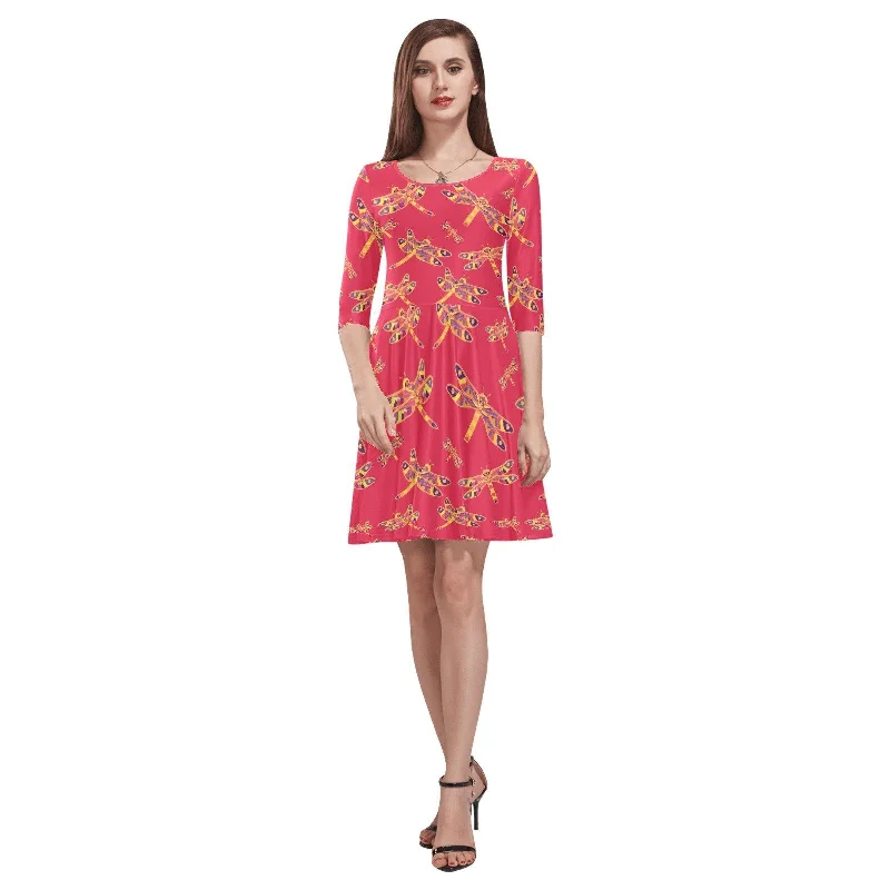 Gathering Rouge Tethys Half-Sleeve Skater Dress Tunics Polka dots