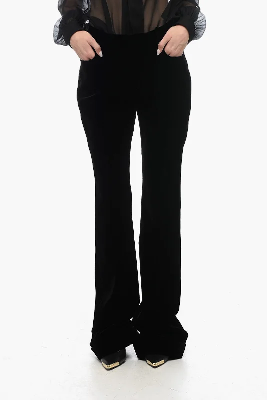 Saint Laurent Velvet Flared Pants 44 Italian size Soft Stretch Pants