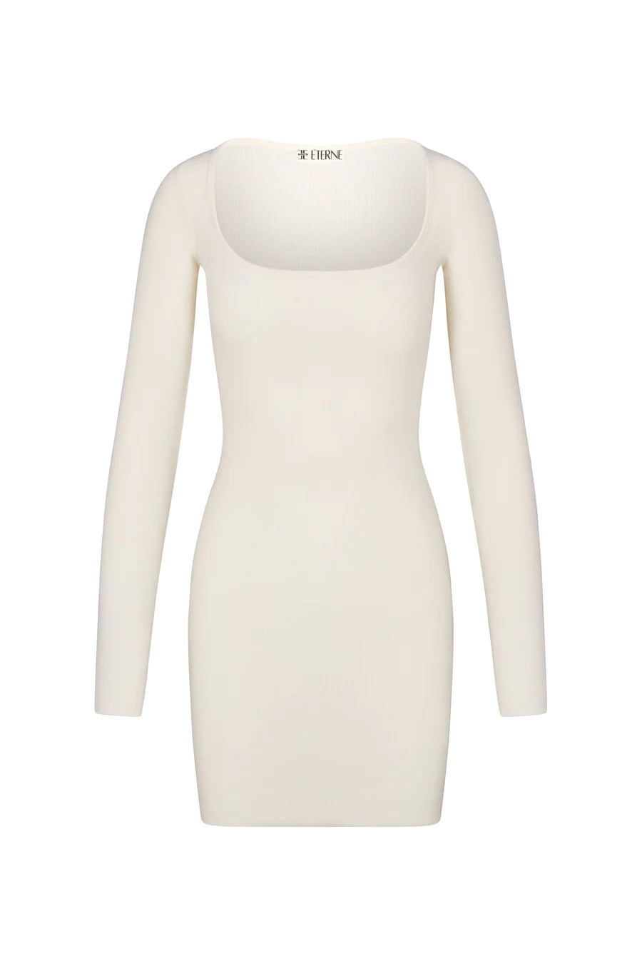 Square Neck Mini Dress - Cream Comfortable One-Shoulder Mini Dress