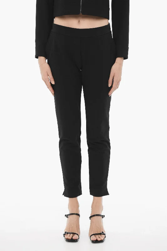 Oblò Unique Fleeced Cotton Casual Pants with Ankle Split M Standard size High-Waist Jeans
