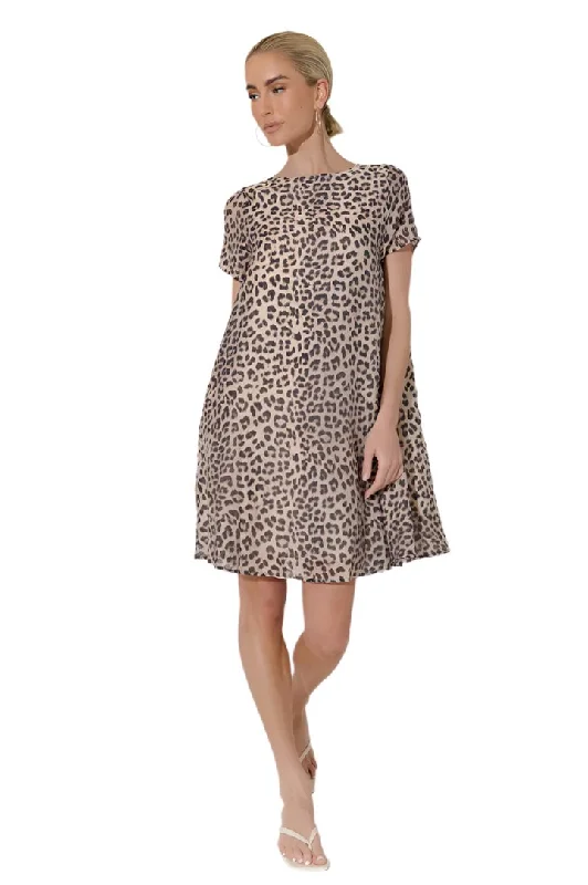 Elisa Leopard Print A Line Dress Print Tunics Versatile stylish