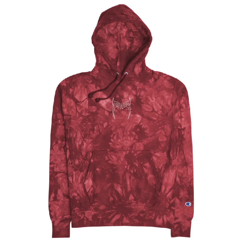 Witch Headpiece Embroidered Tie-Dye Hoodie Hoodie with Hood Adjustable Protection