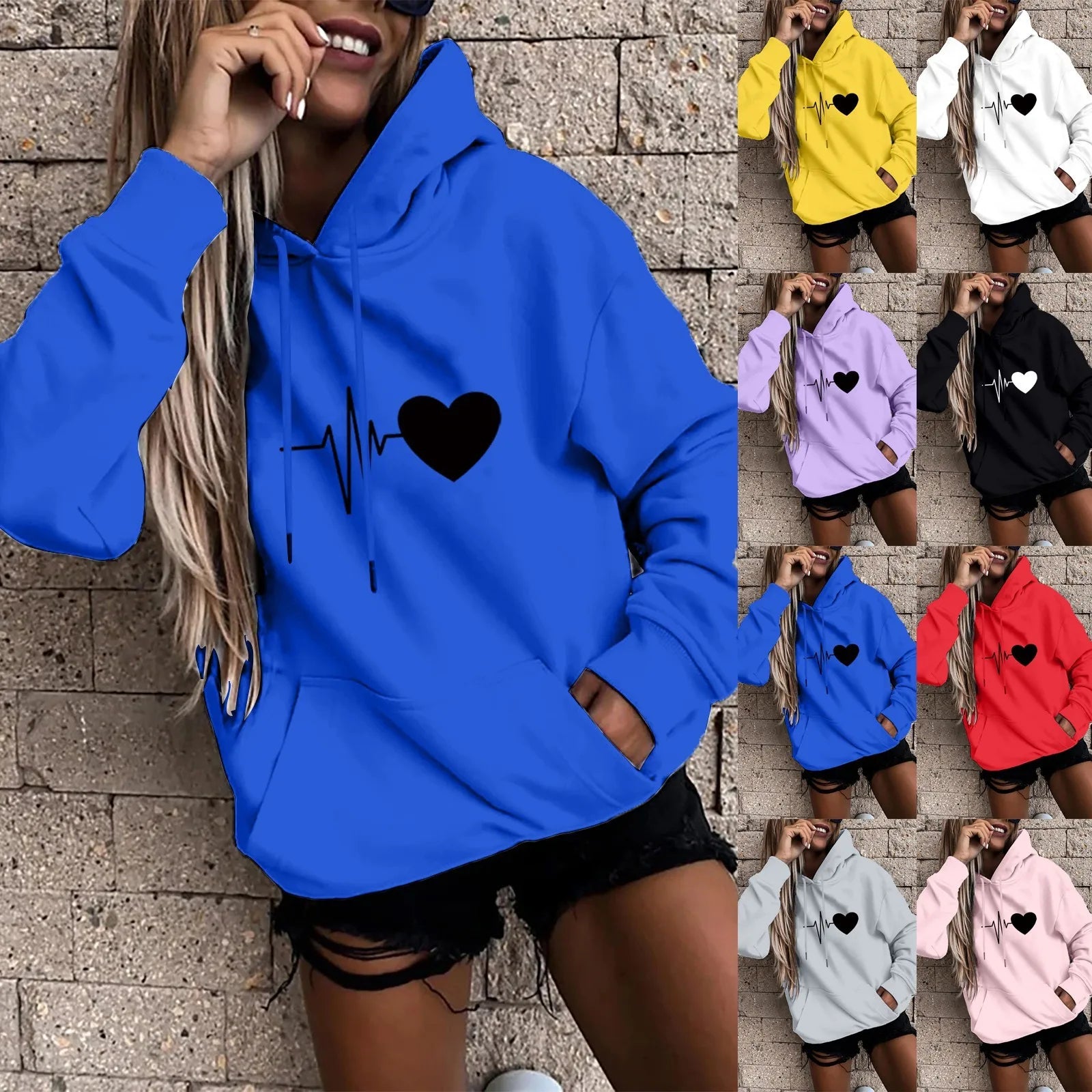Women's Pullover Fashion Casual Fun Print Hooded Sweatshirt Loose Sports Tops Pullover Hoodie with Exposed Zipper Edgy Industrial