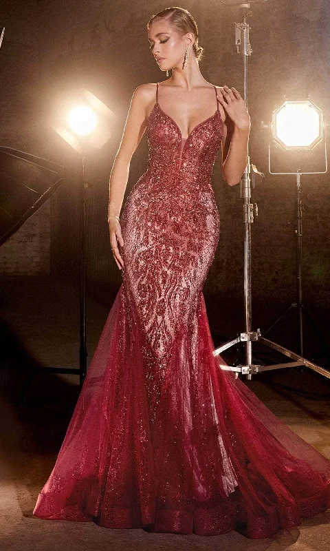 Cinderella Divine CC2253 - Evening Dress Featuring Godets and a Plunging Mermaid Silhouette Tunics Review highly