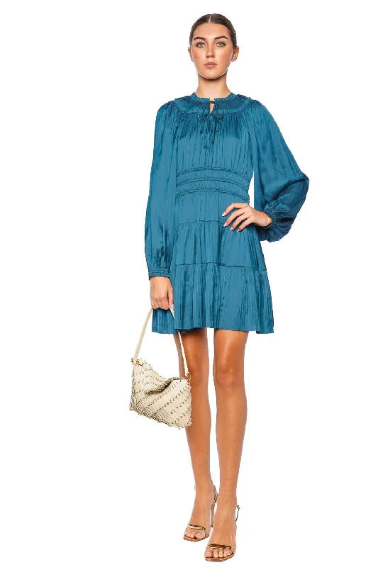 Kori Neptune Long Sleeve Mini Dress Stylish Ribbed Mini Dress