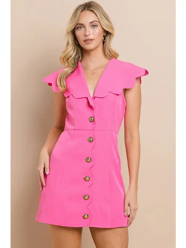 Scalloped Detail Dress Tunics Practical easy-care