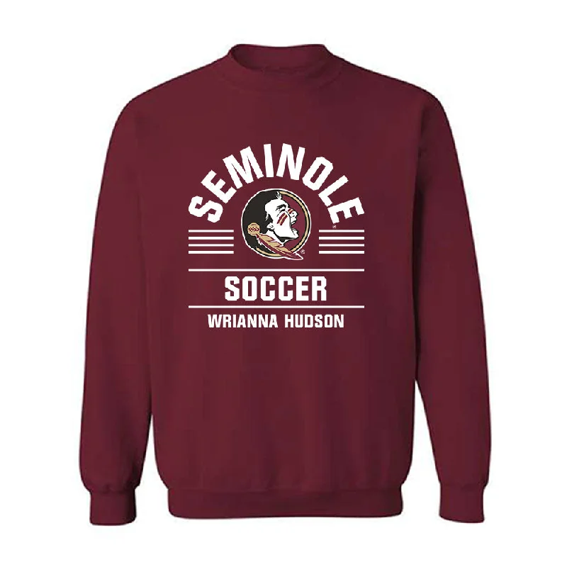 FSU - NCAA Women's Soccer : Wrianna Hudson - Classic Fashion Shersey Crewneck Sweatshirt Hoodie with Hood Adjustable Protection