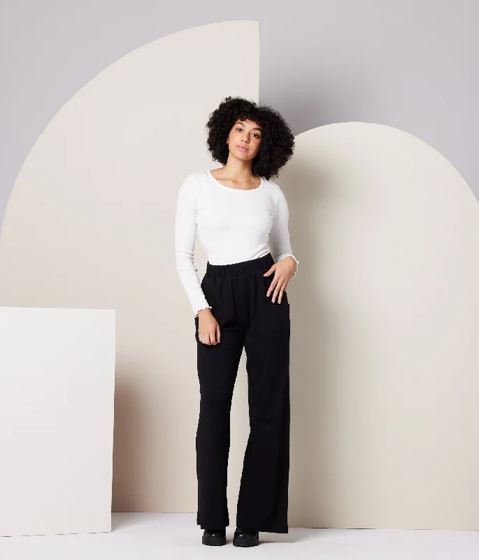 Thorn Pant - Black Trendy High-Waist Trousers