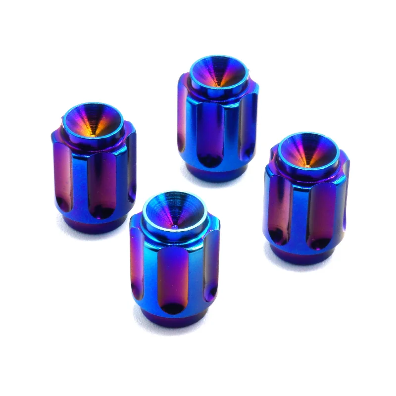 Dress Up Bolts Gear Titanium Valve Stem Caps - Set of 4 Tunics Gym athletic