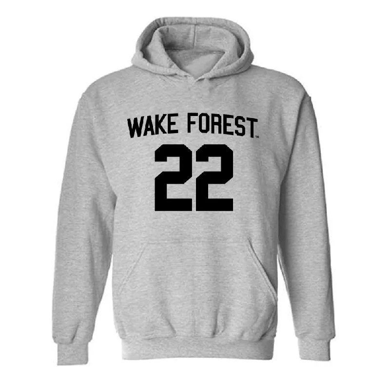 Wake Forest - NCAA Women's Soccer : Josie Noble - Generic Shersey Hooded Sweatshirt Hoodie with Gradient Ombre Colorful