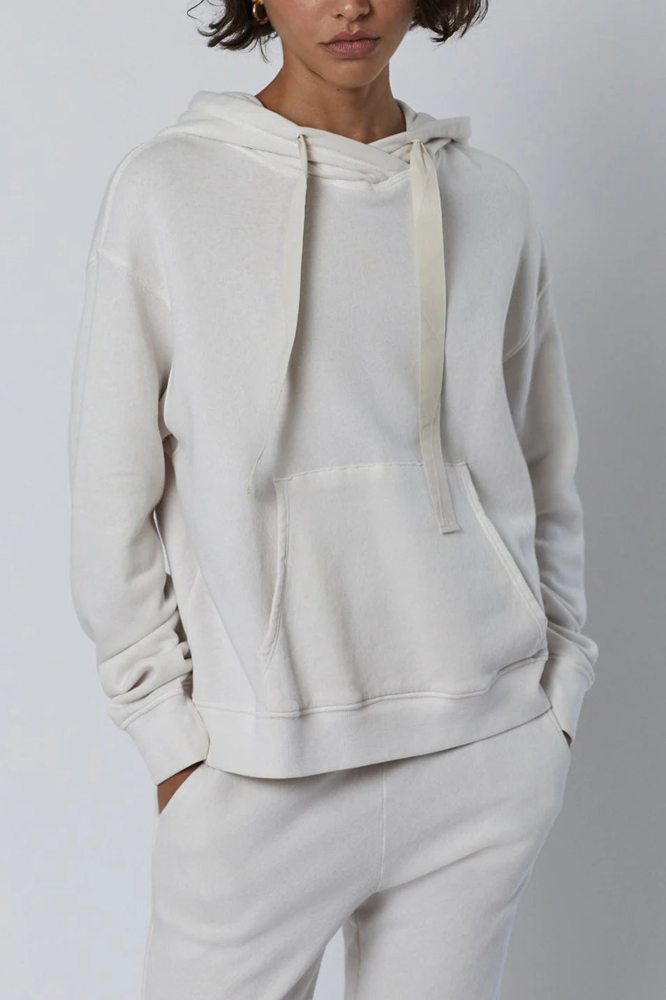 Velvet Ojai LS Hooded Sweatshirt Beach Hoodie with Hem Applique Textured Unique