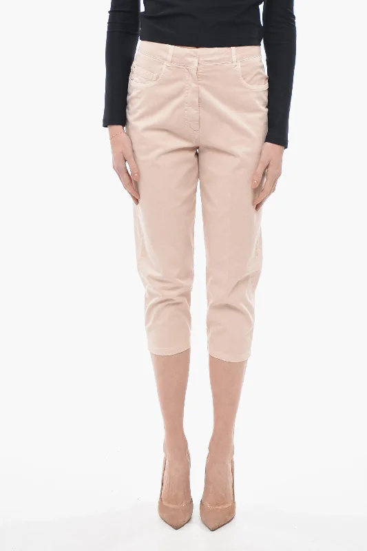 Fabiana Filippi 5 Pocket Cropped Fit Cotton Pants 40 Italian size Trendy Wide-Leg Pants