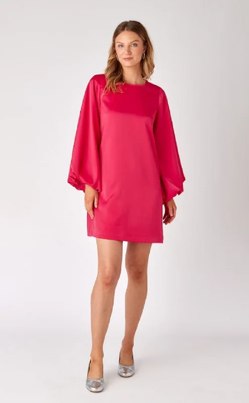 Cecily Mini Dress in Vivacious Pink Stylish Button-Down Mini Dress