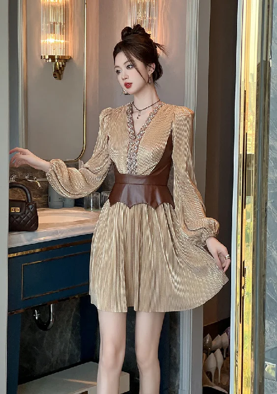 Elegant  Mini Dress with Stylish Belt Comfortable Off-Shoulder Mini Dress