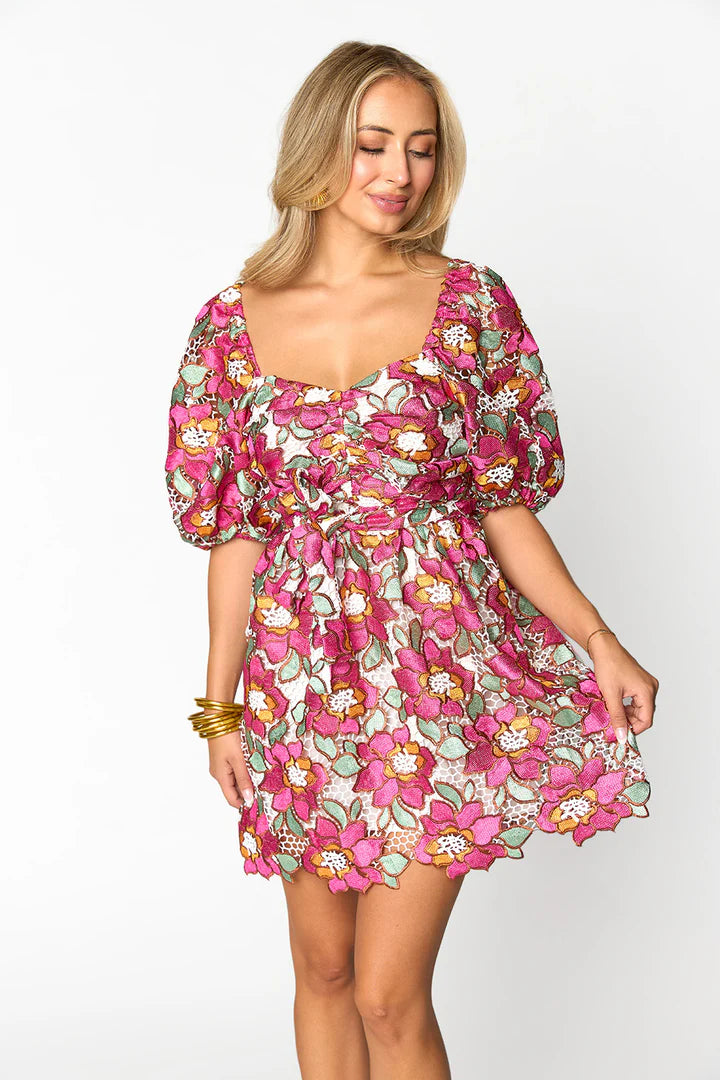 BUDDYLOVE  REYNA PUFF SLEEVE MINI DRESS - TOO GLAM Classic Floral Mini Dress