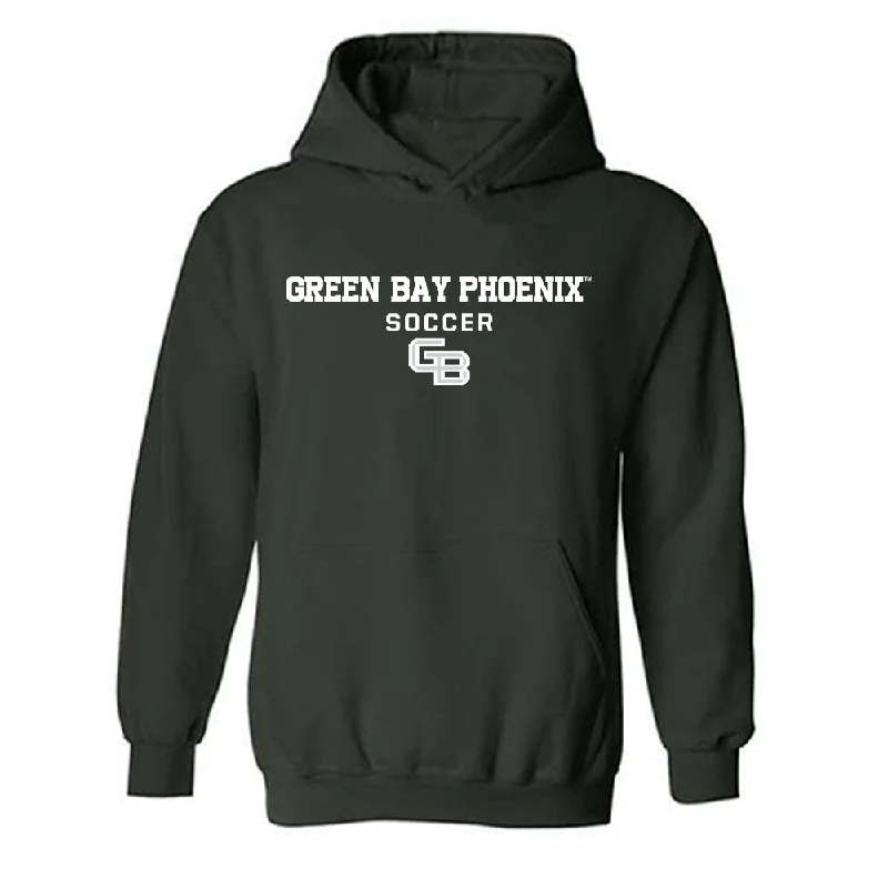 UW Green Bay - NCAA Women's Soccer : charli smith - Classic Shersey Hooded Sweatshirt Hoodie with Color Block Contrast Stylish