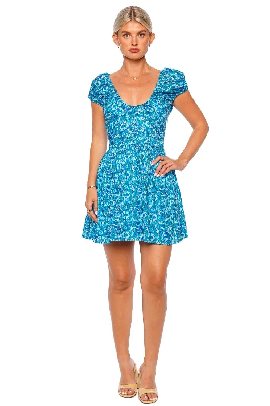 Limone Stellina Floral Mini Dress Comfortable One-Shoulder Mini Dress